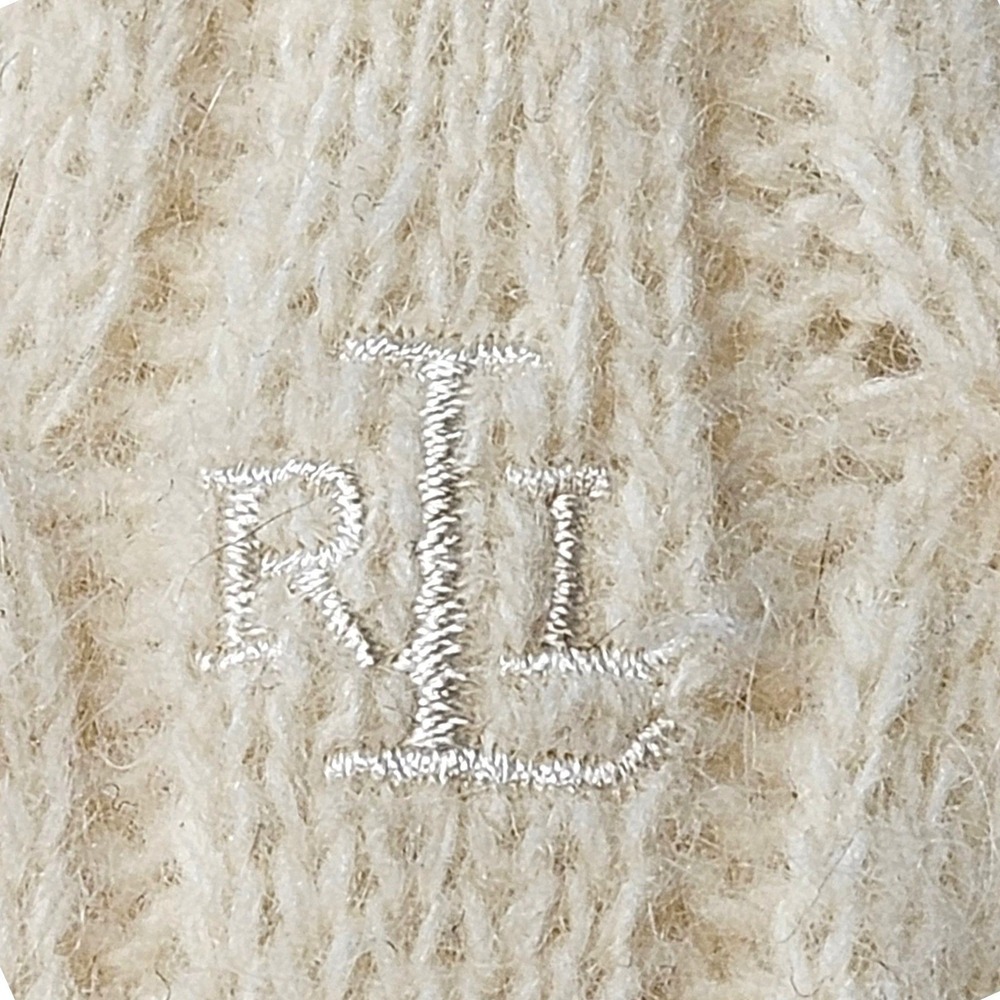 Vtg 90s Ralph Lauren Wool Angora Cable Knit Sweater P/P Petite XS FLAW - Picture 3 of 10